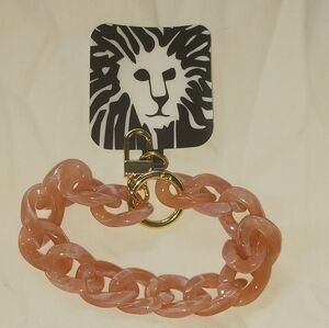 Anne Klein acrylic link chain bracelet/Keychain with Gold  Hardware